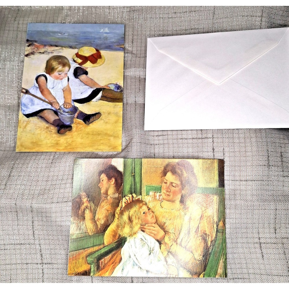 Mary Cassatt Julia Bell 10‎ Notecards Set Children on Beach, Mother Combing Hair